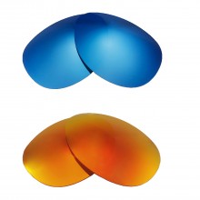 New Walleva Fire Red + Ice Blue Polarized Replacement Lenses For Smith Serpico Sunglasses